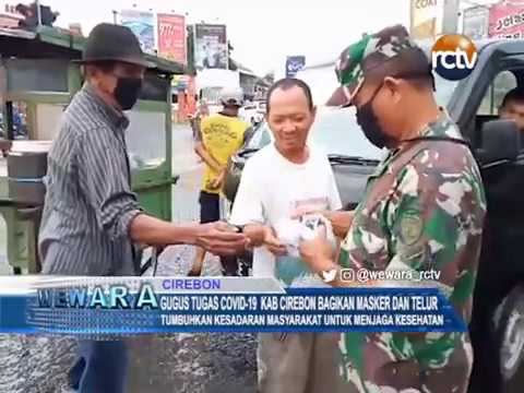Gugus Tugas Covid-19 Kab Cirebon Bagikan Masker Dan Telur