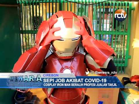 Sepi Job Akibat Covid-19, Cosplay Iron Man Beralih Profesi Jualan Takjil