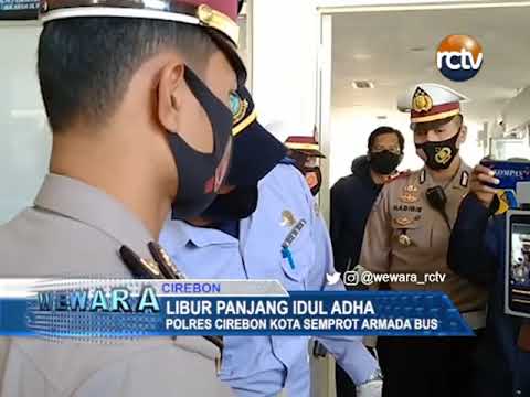 Polres Cirebon Kota Semprot Armada Bus