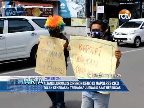 Aliansi Jurnalis Cirebon Demo di Mapolres Ciko