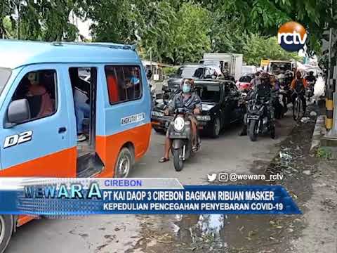 PT KAI DAOP 3 Cirebon Bagikan Ribuan Masker