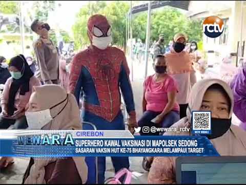 Superhero Kawal Vaksinasi di Mapolsek Sedong