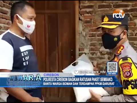 Polresta Cirebon Bagikan Ratusan Paket Sembako