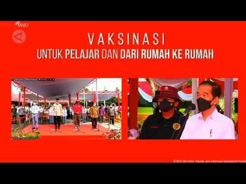 Jokowi Tinjau Pelaksanaan Vaksinasi Pelajar Di Madiun