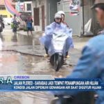 Jalan Plered-Sarabau Jadi Tempat Penampungan Air Hujan