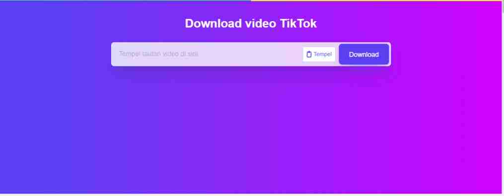 Tampilan web SSSTikTok untuk download konten TikTok tanpa watermark