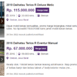 Harga Mobil Daihatsu Terios Bekas di Cirebon 2023