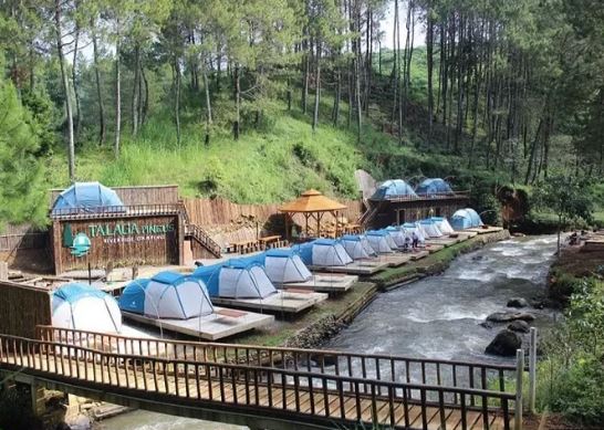 Tempat Camp Pangalengan Pinggir Sungai Hanya di Glamping Pineus Tilu - Harga Tiketnya Segini !