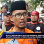 Serikat Buruh Berunjuk Rasa Di Depan Kantor Bupati Cirebon