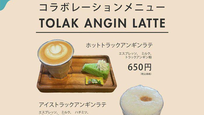 Sebuah Coffee Shop di Jepang Hadirkan Menu Perpaduan Kopi dan Tolak Angin yang Dinamakan Tolak Angin Latte