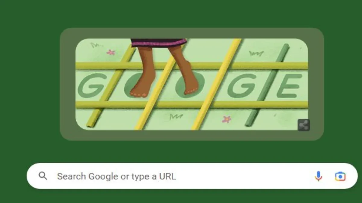 Google Doodle berhias tari rangkuk alu, tarian khas masyarakat Manggarai, Flores. 