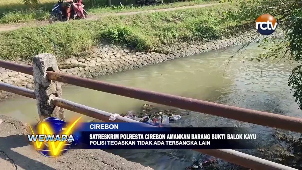 Satreskrim Polresta Cirebon Amankan Barang Bukti Balok Kayu